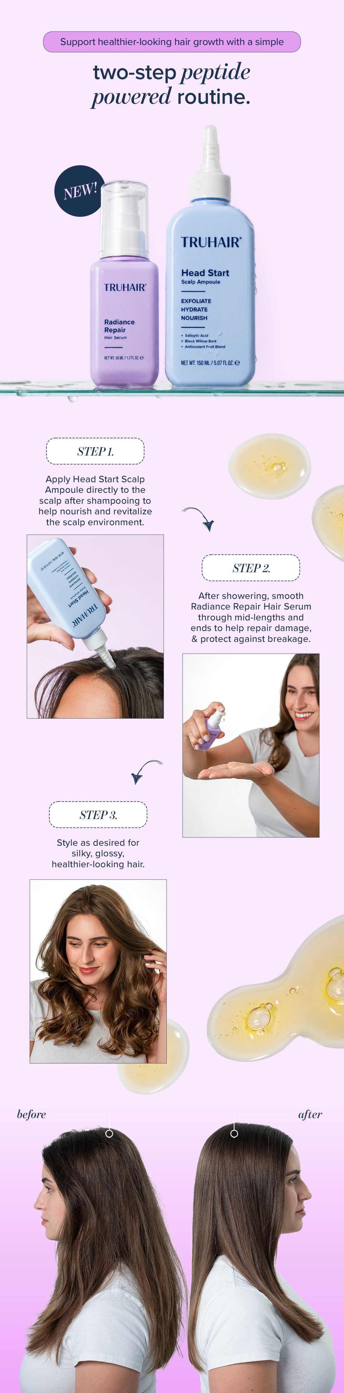 Support healthier-looking hair growth with a simple routine